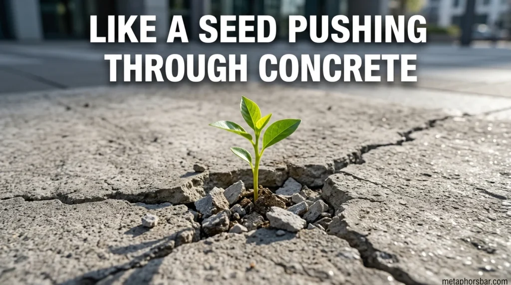 Like a seed pushing through concrete