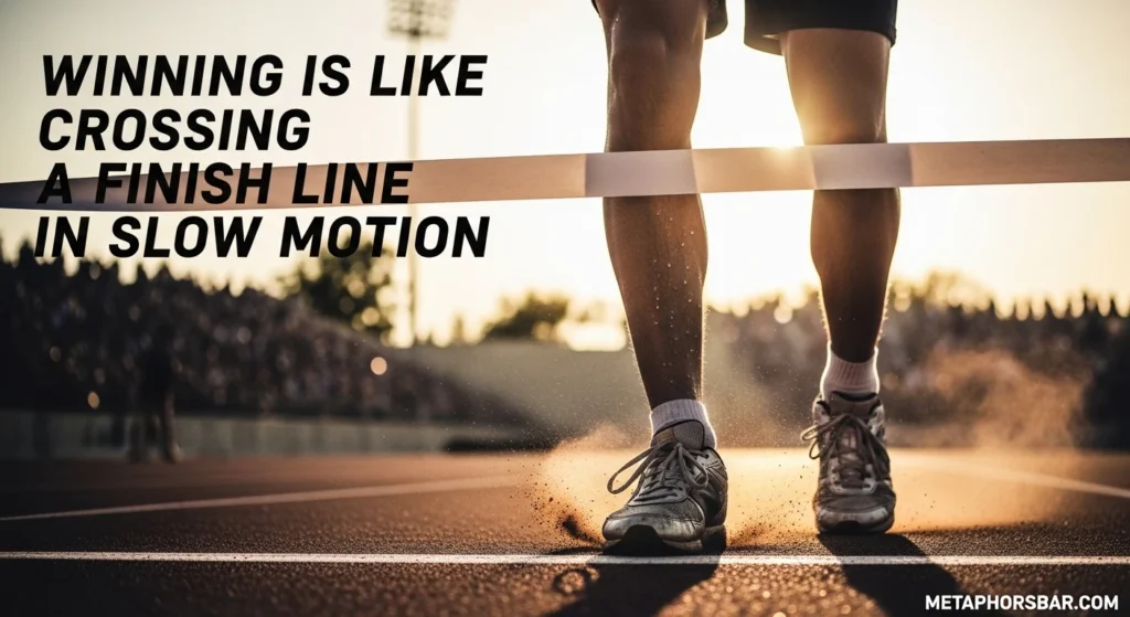 “Winning is like crossing a finish line in slow motion”
