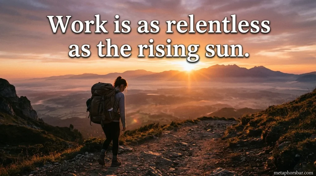 Work is as relentless as the rising sun.