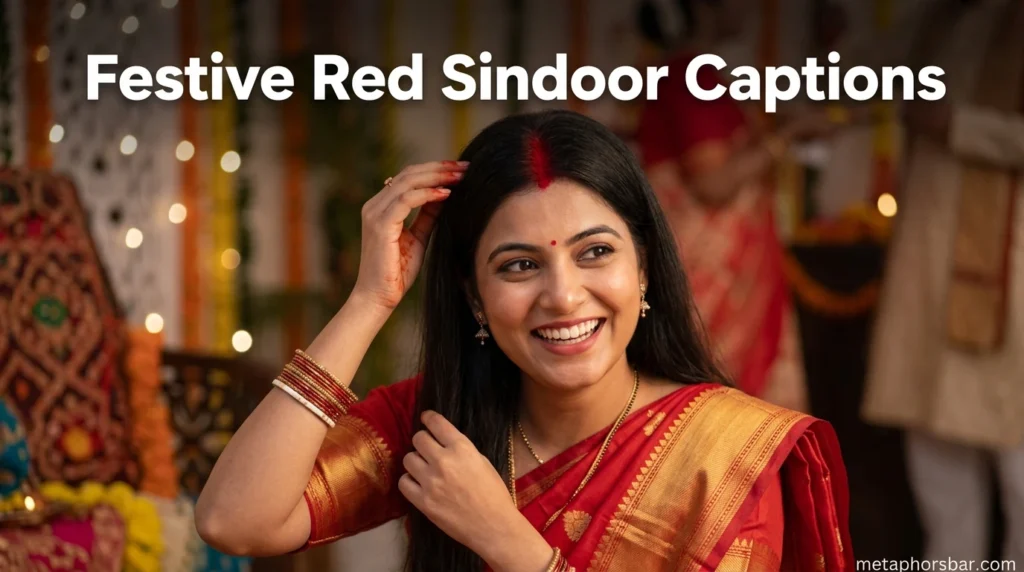 Festive Red Sindoor Captions