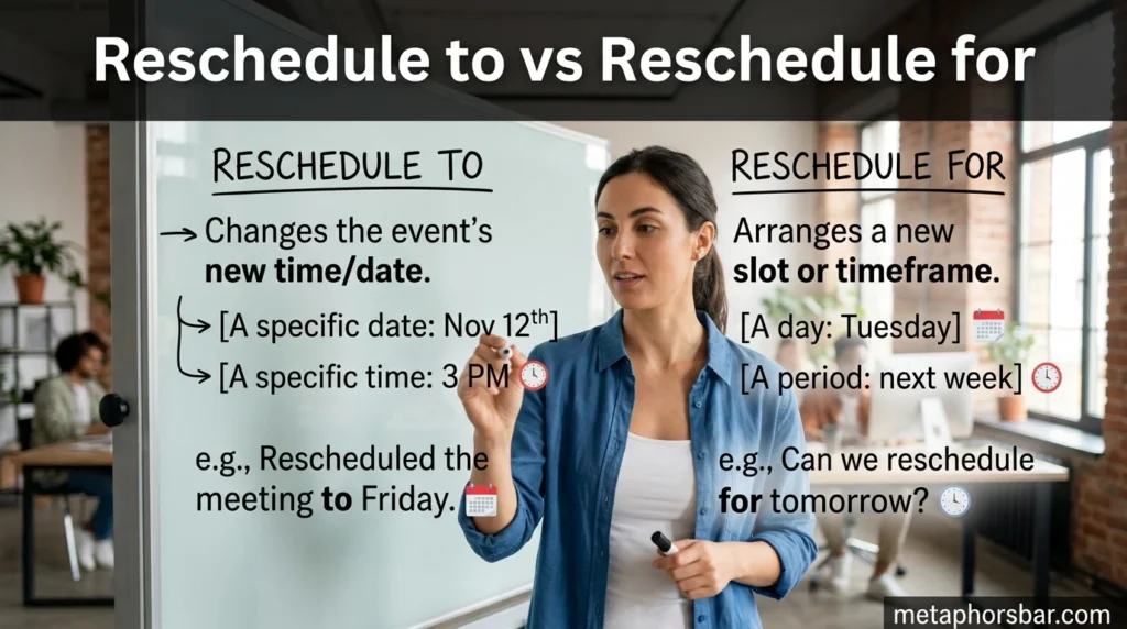 Reschedule to vs Reschedule for