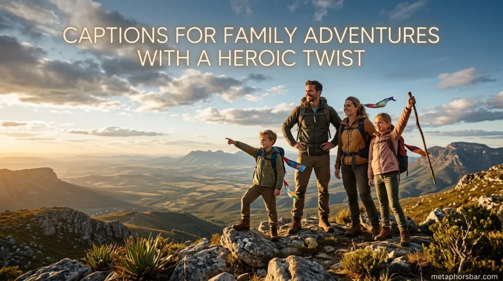 Captions for Family Adventures with a Heroic Twist