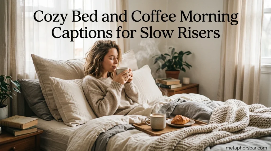 Cozy Bed and Coffee Morning Captions for Slow Risers